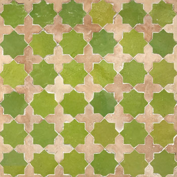 Mosaic House Moroccan tile Tanger S SQ 5-14 Lime Green Natural, Unglazed, Terracotta  zellige, mosaic, zellij, field, pattern, glaze, stars, classic 